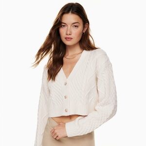 Sunday Best Cooper Cable Knit Cropped Cardigan Cream
